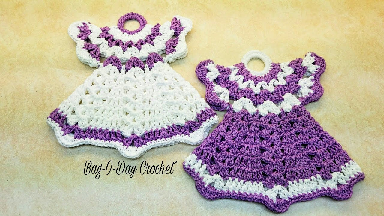 Vintage Crochet Potholders Free Patterns How To Crochet A Pair Of Vintage Dress Potholders Dish Soap Dress