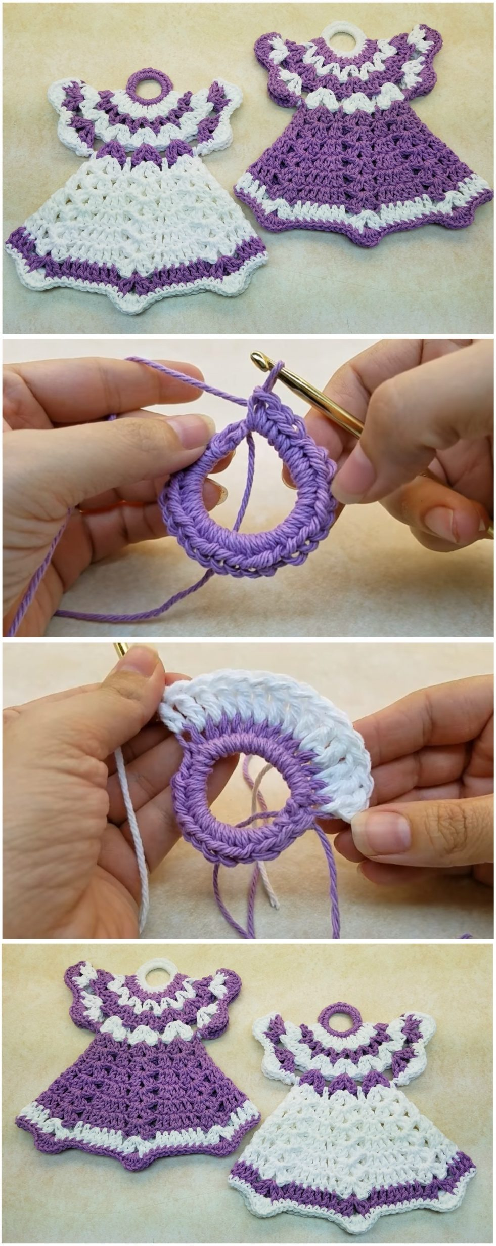 Vintage Crochet Potholders Free Patterns How To Crochet Vintage Dress Potholders Yarn Hooks