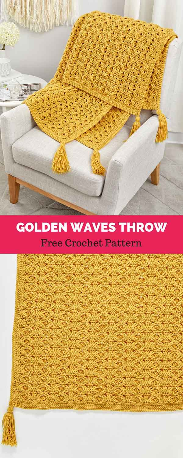 Wave Crochet Pattern Golden Waves Throw Free Crochet Pattern All Easy Pattern