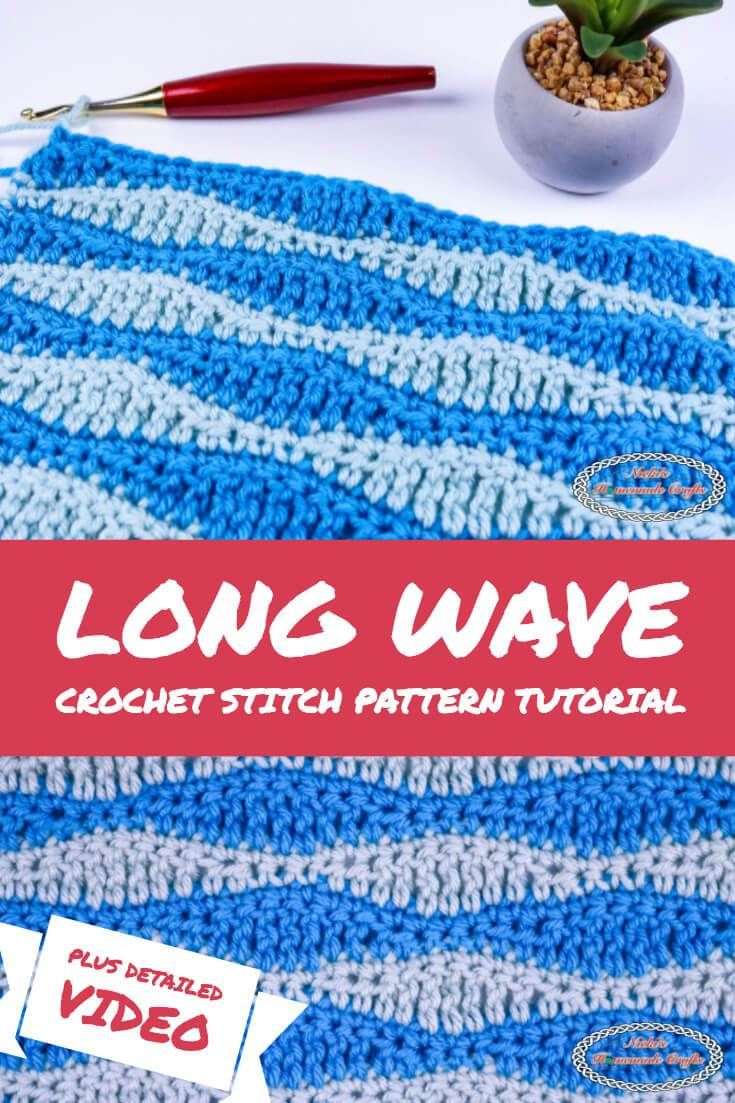 Wave Crochet Pattern Long Wave Crochet Stitch Pattern Photo And Video Tutorial Crochet