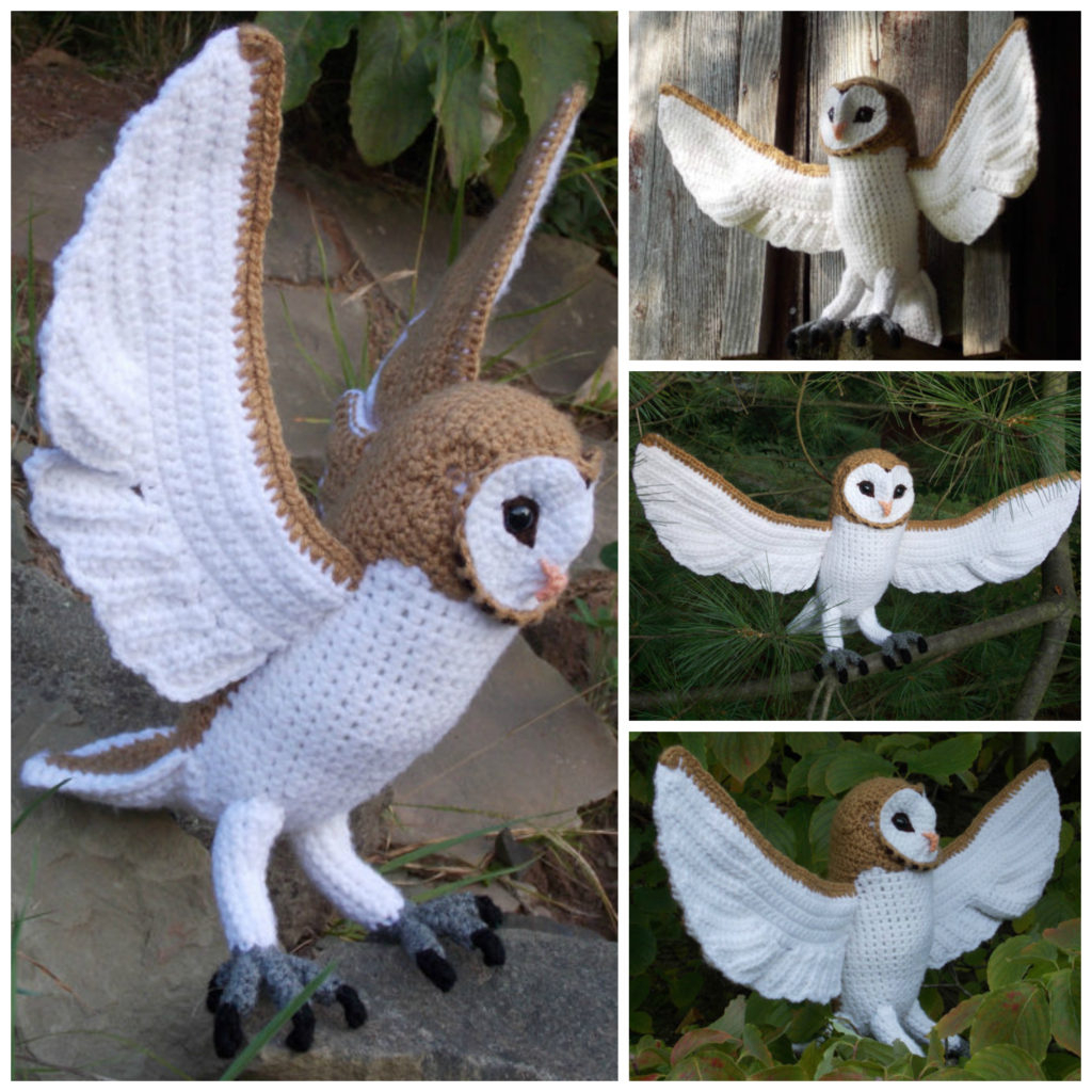 Wing Crochet Pattern Beautiful Barn Owl With 21 Wing Span Crochet Pattern Available