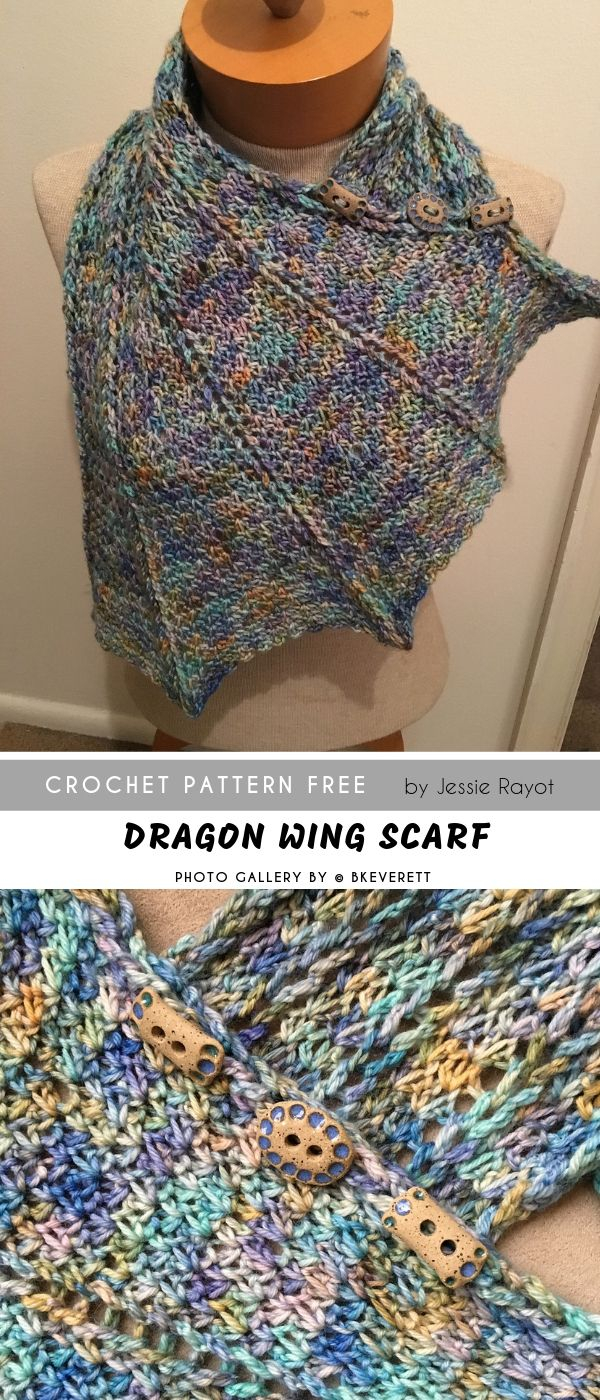 Wing Crochet Pattern Dragon Wing Crochet Scarf Free Crochet Pinterest Crochet