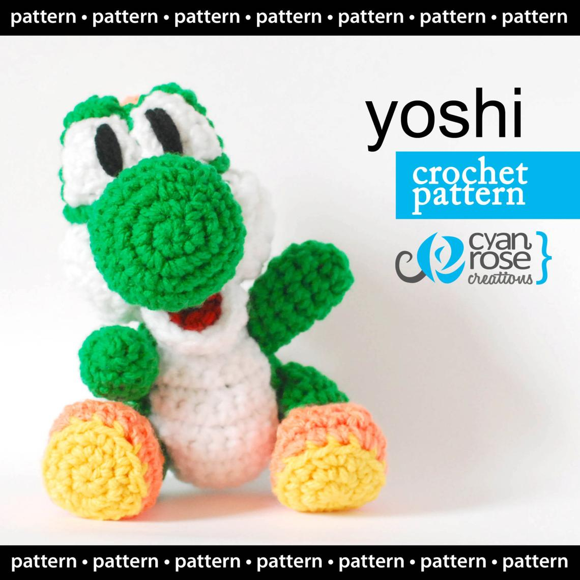 Yoshi Crochet Pattern Yoshi Crochet Pattern Instant Download Yoshi From Woolly Etsy